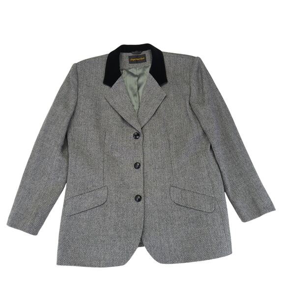 Vintage Giorgio Sant'Angelo Tweed Blazer Jacket 3 Button‎ Women's 12 Academia - Picture 1 of 11